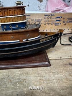 The Baltimore Tugboat Large Wooden Ship Model With Brass Fittings