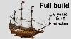 Time Lapse Wasa Wooden Model Ship Complete Step By Step Construction From Keel To Sails