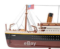 Titanic Ocean Liner Wooden Model 32 White Star Line Cruise Ship Boat New
