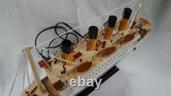 Titanic With Lights 15 Beautiful Wooden Model Cruise Ship L40 Free Shipping