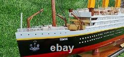 Titanic Wooden Model Ship 32 Wooden Top Shelf Decor Cruise Boat Premium