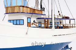 Trawler Motor Yacht Dickie Walker Wooden Model 25 Deep Sea Fishing Boat New