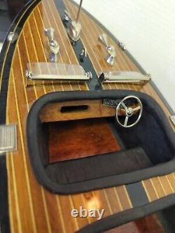 Triple Cockpit Model Wooden Boat AS183