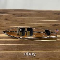 Triple Cockpit Speed Boat Wooden Model 25