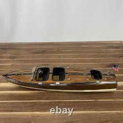 Triple Cockpit Speed Boat Wooden Model 25