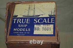 True Scale Ship Models Tug Boat #1081 14'' Wooden Model Kit Vintage