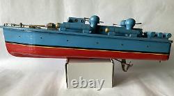 Tsukuda Torpedo Boat Battery Operated Wooden Model 46cm Über Rare Vintage Item