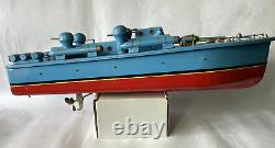 Tsukuda Torpedo Boat Battery Operated Wooden Model 46cm Über Rare Vintage Item