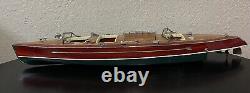 Typhoon Painted Speed Boat Model Wooden Boat Model