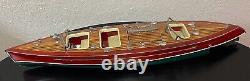 Typhoon Painted Speed Boat Model Wooden Boat Model