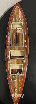 Typhoon Painted Speed Boat Model Wooden Boat Model