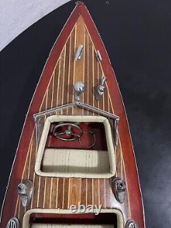 Typhoon Painted Speed Boat Model Wooden Boat Model