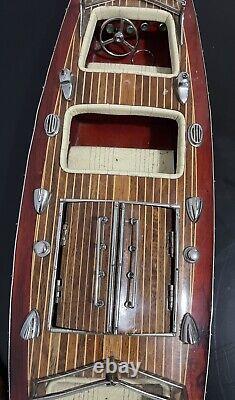 Typhoon Painted Speed Boat Model Wooden Boat Model