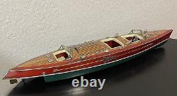 Typhoon Painted Speed Boat Model Wooden Boat Model