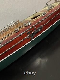 Typhoon Painted Speed Boat Model Wooden Boat Model