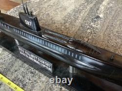 USSHalibut SSGN 587 Spy Boat Submarine Mahoghany Wood Model -BIG 20