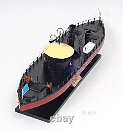USS Monitor Civil War Ironclad Wooden Ship Scale Model 24 US Navy Warship Boat