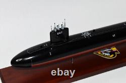 USS Pogy SSN-647 Submarine Model, US Navy, Scale Model, Mahogany, Sturgeon Class