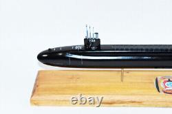 USS Tennessee SSBN-734 Submarine Model (Black Hull), Navy, Scale Model, Mahogany, 20