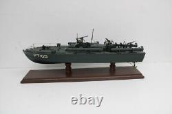 US Navy Torpedo Elco PT 109 Boat Model, Wood / Plastic Pre Built Handmade 24