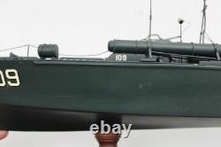 US Navy Torpedo Elco PT 109 Boat Model, Wood / Plastic Pre Built Handmade 24