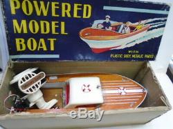 Union Craft Japan Powered Model Boat wood & plastic 29cm Near Mint from 1960s