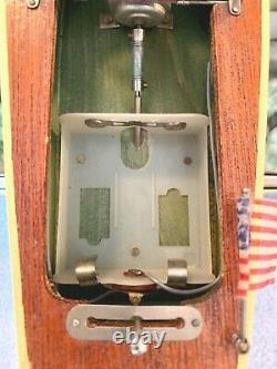 VINTAGE 1950's RICO (JAPAN) POWERED WOOD MODEL BOAT 9 1/2 WORKS GREAT-MINT