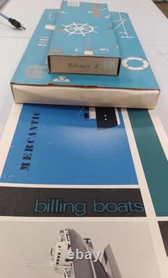 VINTAGE Billings Boats 1/50 Mercantic Wooden Ship Kit withfittings kit & masts