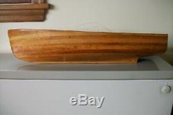 VINTAGE HANDCRAFTED BOAT MODEL Folk Art Wood Made to Scale