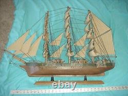 VNTG 33 Assembled 3-D WOOD Large SAILING SHIP Sail Boat Model Craft Toys Gift