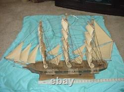 VNTG 33 Assembled 3-D WOOD Large SAILING SHIP Sail Boat Model Craft Toys Gift