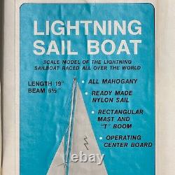 VTG Dumas Boat Lightning Sailboat Model Kit Number 1110 19 Tall New Sealed USA