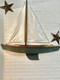 Vtg Large Scale Yacht Model Pond Wooden/cloth Wall Mounted Sailboat 46x48