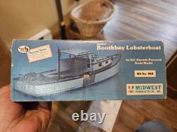 VTG NOS Midwest Boothbay Lobster Boat R/C Balsa Model Boat Kit No. 964 30 Hull