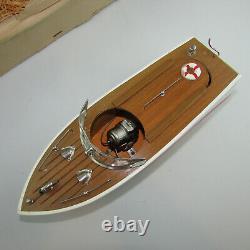 VTG Rico Battery Operated Wooden Model Boat in Original Box Japan #56001