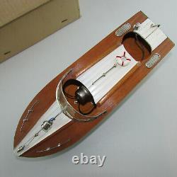 VTG Rico Battery Operated Wooden Model Boat in Original Box Japan Works #56003