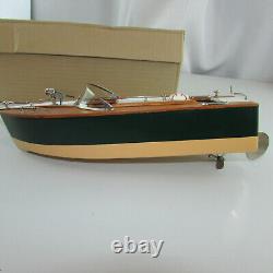 VTG Rico Battery Operated Wooden Model Boat in Original Box Japan Works #56003