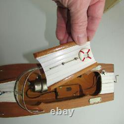 VTG Rico Battery Operated Wooden Model Boat in Original Box Japan Works #56003