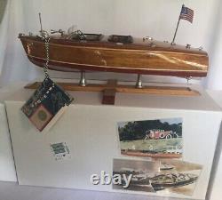 VTG Speed Boat 18 Wood Model Assembled By Authentic Models #ASA024 Original Box