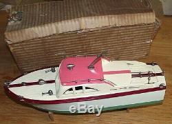 V/rare ITO TMY wood model boat made in occupied japan original box & stand vgc