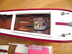 V/rare ITO TMY wood model boat made in occupied japan original box & stand vgc