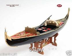 Venetian Gondola Italian Rowing Boat 23 Built Wooden Model Ship Assembled