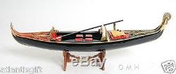 Venetian Gondola Italian Rowing Boat 23 Built Wooden Model Ship Assembled