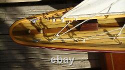 Very Fine Quality Planked Model Sailboat Sloop 28L 34T all Brass Fittings