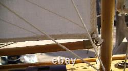 Very Fine Quality Planked Model Sailboat Sloop 28L 34T all Brass Fittings