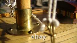 Very Fine Quality Planked Model Sailboat Sloop 28L 34T all Brass Fittings