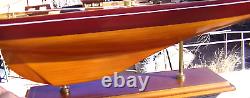 Very Fine Quality Planked Model Sailboat Sloop 28L 34T all Brass Fittings