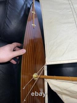Very Fine Quality Wood Model Sailboat Sloop Yacht 37L 42T all Brass Fittings