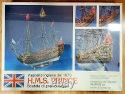 Very Old Rare Aeropiccola HMS Prince Vascello Inglese 1670 Ship Wood Model 1140