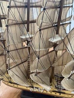 Victory Ship Model Vintage Wooden Handcrafted Sail Boat XL Shelf Decor